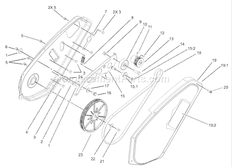 Page F Diagram and Parts List for 38600 240000001-240999999 - 2004 Toro Snow Blower