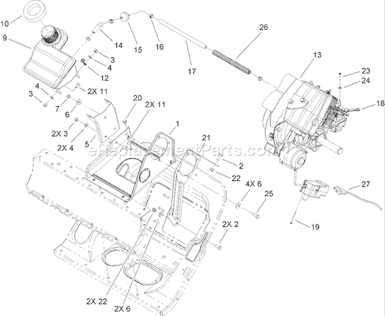 Page C Diagram and Parts List for 38602 280000001-280999999 - 2008 Toro Snow Blower