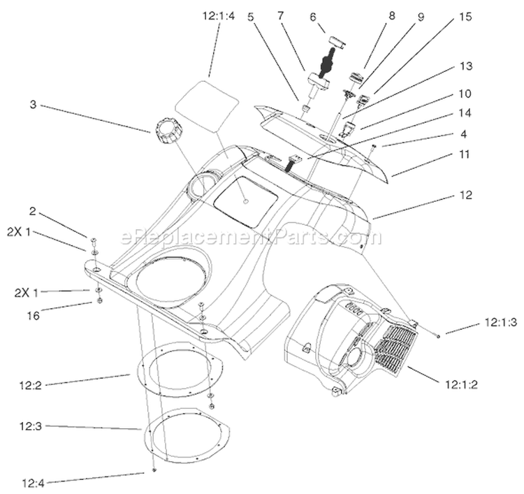 Page O Diagram and Parts List for 38601 220000001-220999999 - 2002 Toro Snow Blower