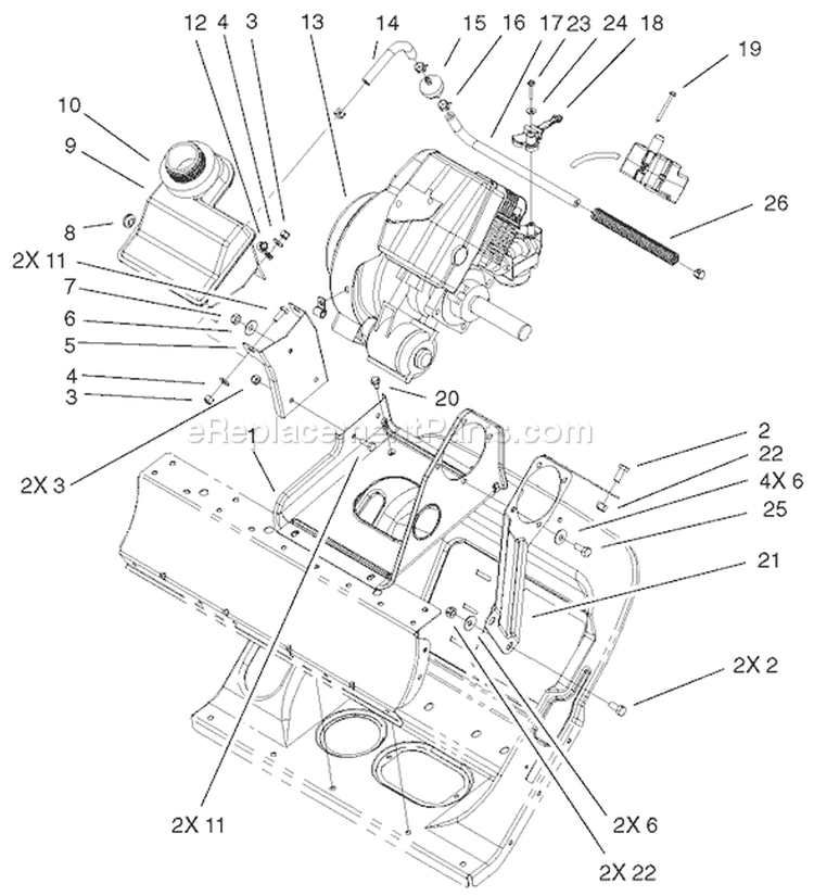 Page D Diagram and Parts List for 38601 220000001-220999999 - 2002 Toro Snow Blower