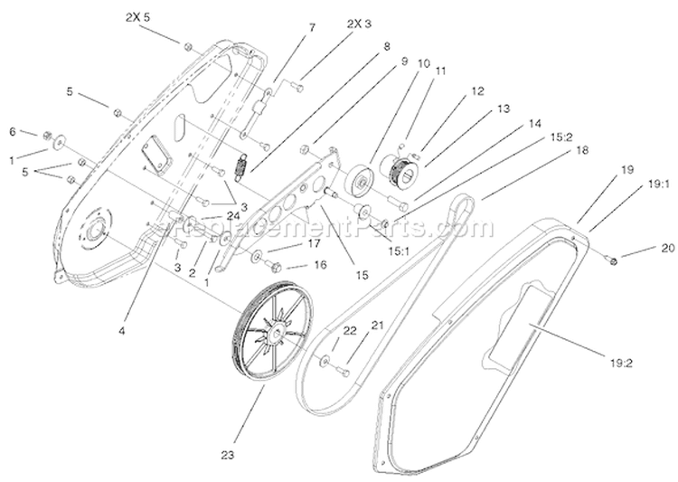 Page H Diagram and Parts List for 38601 220000001-220999999 - 2002 Toro Snow Blower