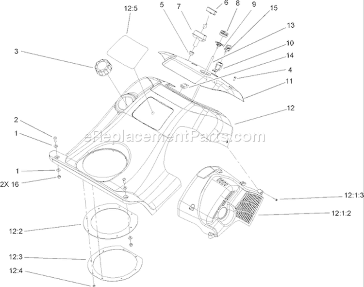 Page L Diagram and Parts List for 38603 250000001-250999999 - 2005 Toro Snow Blower