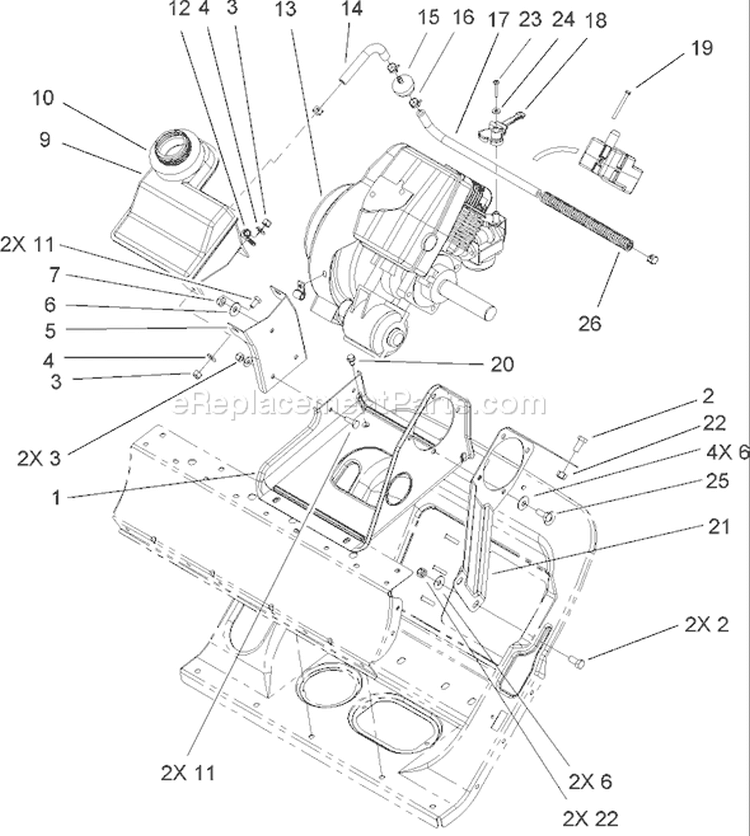 Page C Diagram and Parts List for 38603 250000001-250999999 - 2005 Toro Snow Blower