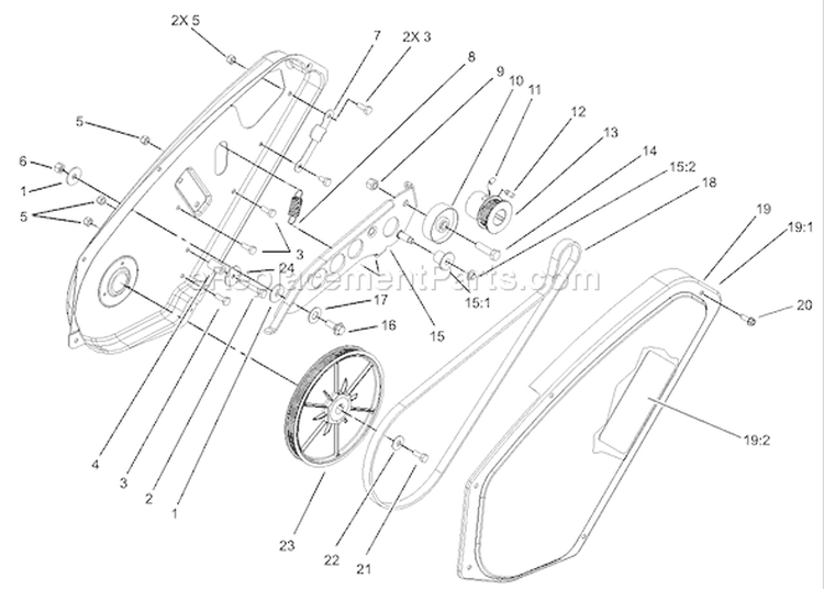 Page F Diagram and Parts List for 38603 250000001-250999999 - 2005 Toro Snow Blower