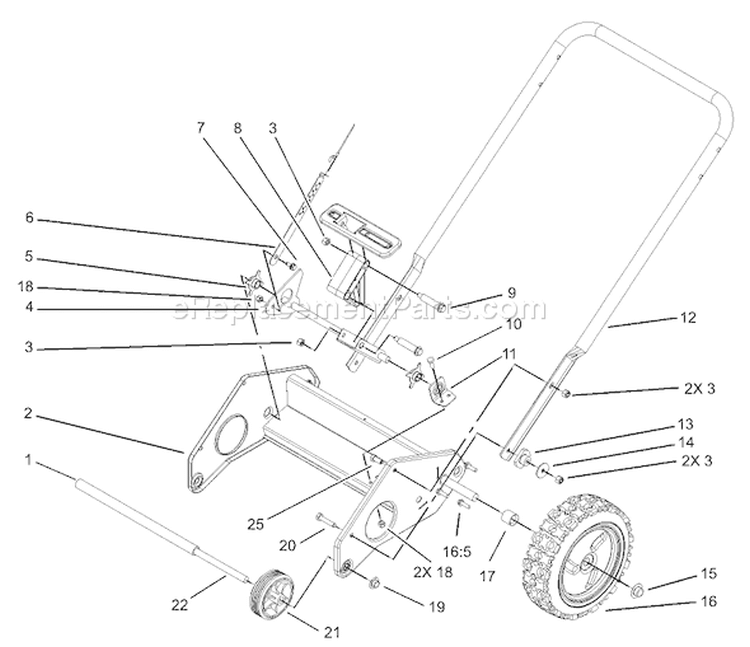 Page H Diagram and Parts List for 38603 250000001-250999999 - 2005 Toro Snow Blower