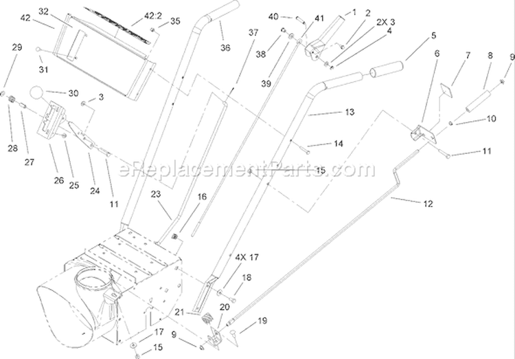 Page K Diagram and Parts List for 38605 280000001-280999999 - 2008 Toro Snow Blower