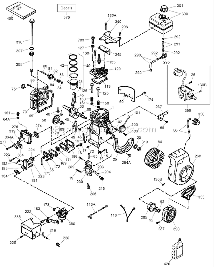 Page H Diagram and Parts List for 38605 280000001-280999999 - 2008 Toro Snow Blower