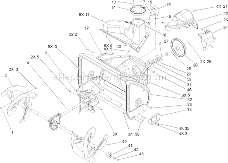 Page A Diagram and Parts List for 38610 240000001-240999999 - 2004 Toro Snow Blower