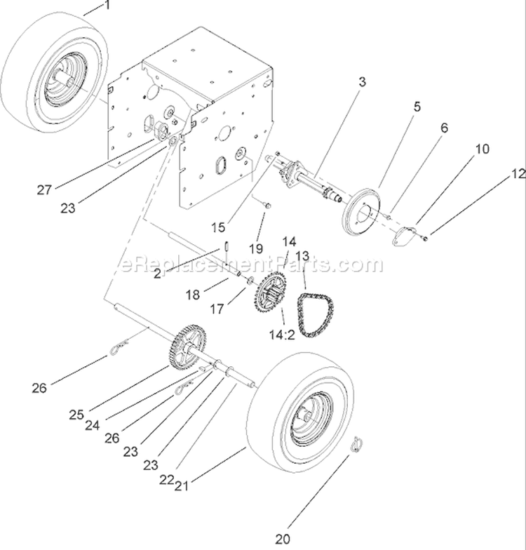 Page D Diagram and Parts List for 38610 250000001-250010000 - 2005 Toro Snow Blower