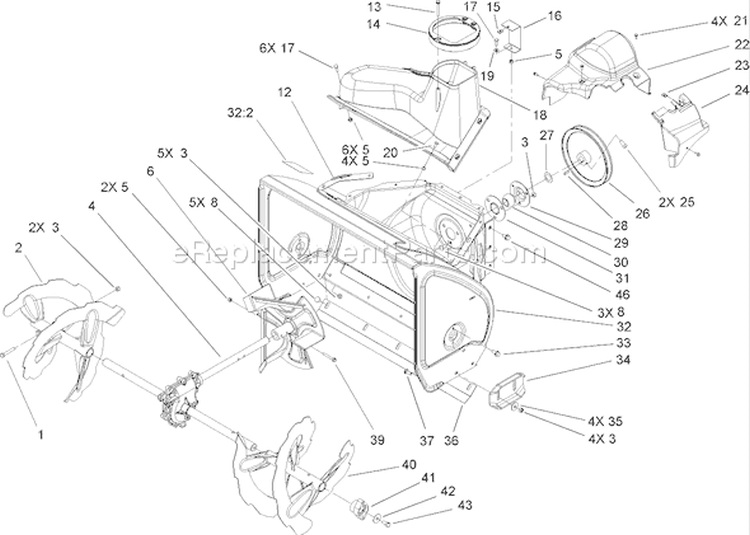 Page A Diagram and Parts List for 38611 240000001-240999999 - 2004 Toro Snow Blower