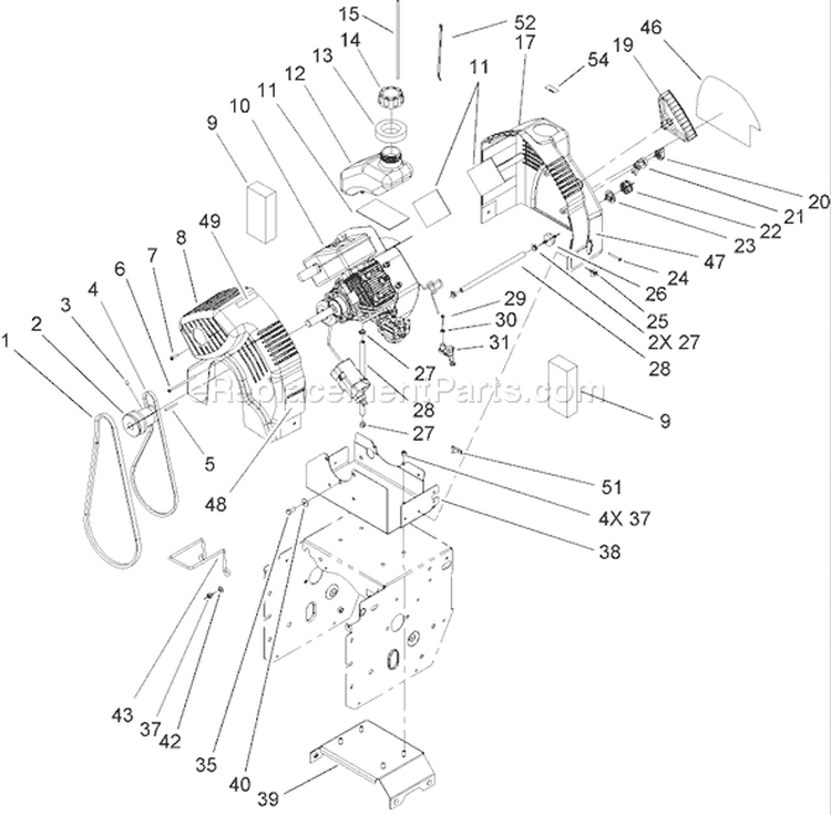Page G Diagram and Parts List for 38611 240000001-240999999 - 2004 Toro Snow Blower
