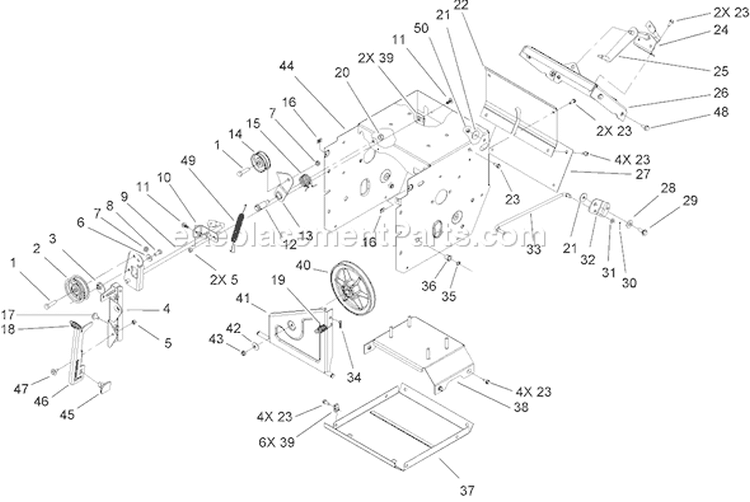 Page K Diagram and Parts List for 38620 250010001-250999999 - 2005 Toro Snow Blower