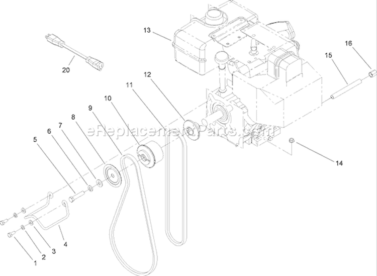 Page H Diagram and Parts List for 38620 250010001-250999999 - 2005 Toro Snow Blower