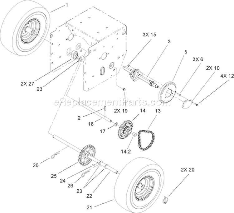 Page D Diagram and Parts List for 38620 250010001-250999999 - 2005 Toro Snow Blower