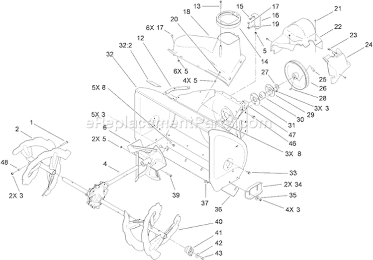 Page B Diagram and Parts List for 38624 310000001-310999999 - 2010 Toro Snow Blower