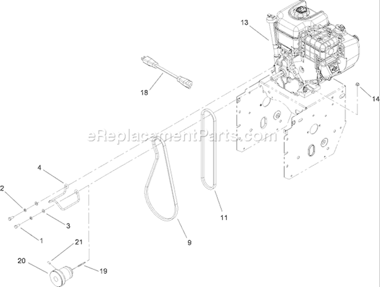 Engine Assembly Diagram and Parts List for 38629C 280000001-280999999 - 2008 Toro Snow Blower