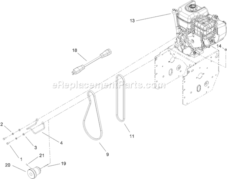 Engine Assembly Diagram and Parts List for 38629C 290000001-290999999 - 2009 Toro Snow Blower