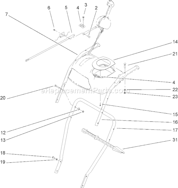 Page J Diagram and Parts List for 38610 270000001-270999999 - 2007 Toro Snow Blower