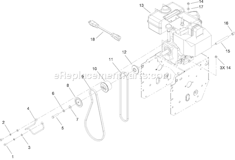 Engine Assembly Diagram and Parts List for 38630 250010001-250999999 - 2005 Toro Snow Blower