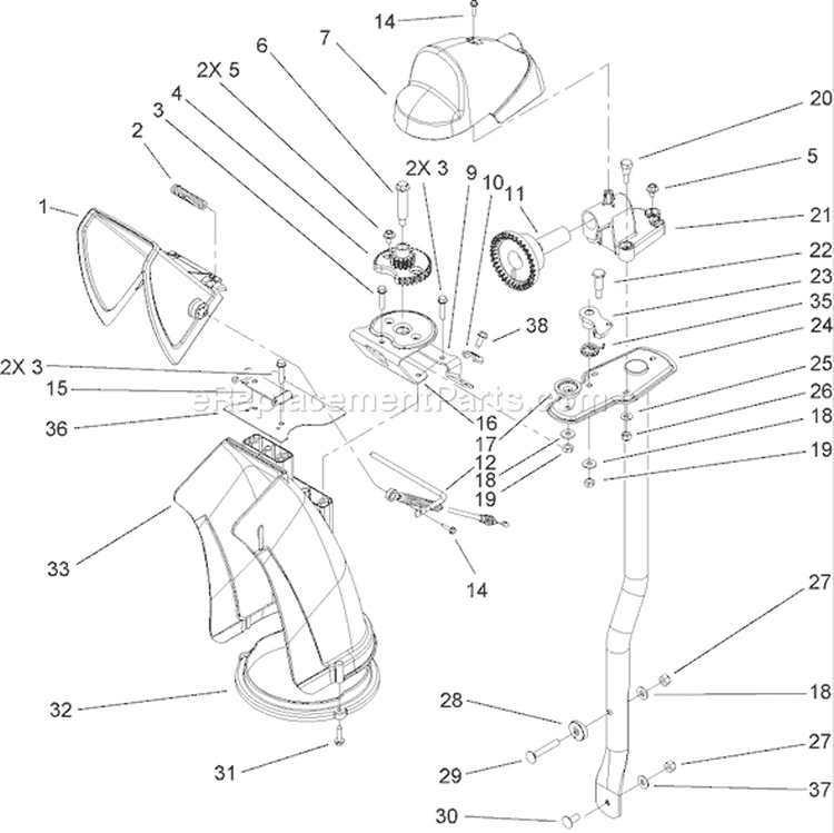 Chute Assembly Diagram and Parts List for 38630 260000001-260999999 - 2006 Toro Snow Blower