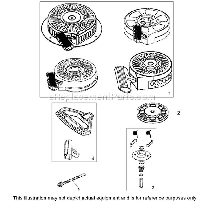 Recoil Starter No. 590733 Diagram and Parts List for 38630 260000001-260999999 - 2006 Toro Snow Blower