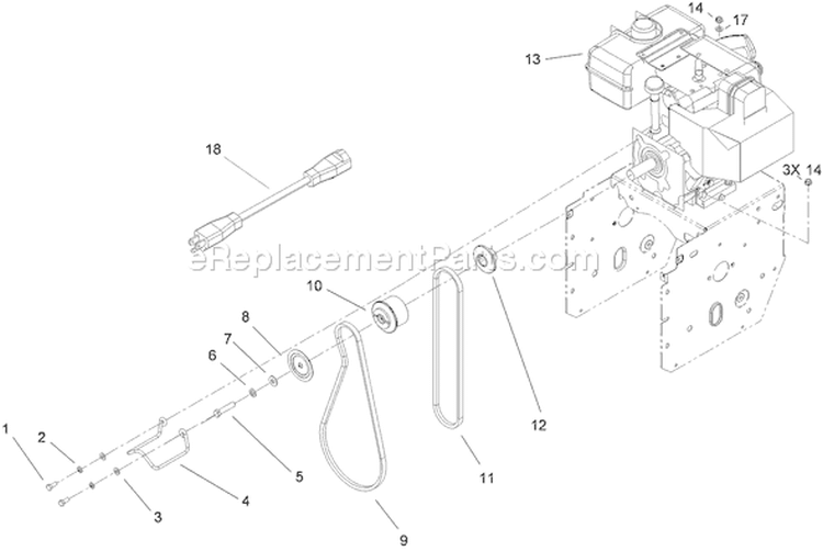 Engine Assembly Diagram and Parts List for 38630 290000001-290999999 - 2009 Toro Snow Blower