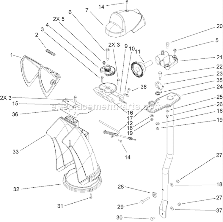 Chute Assembly Diagram and Parts List for 38631 260000001-260999999 - 2006 Toro Snow Blower