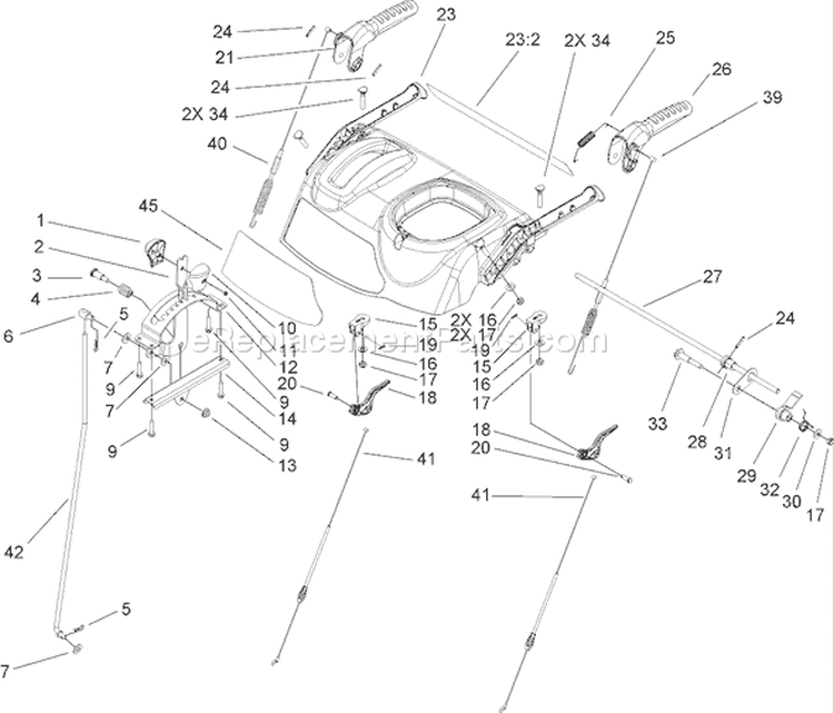 Control Panel Assembly Diagram and Parts List for 38630 260000001-260999999 - 2006 Toro Snow Blower