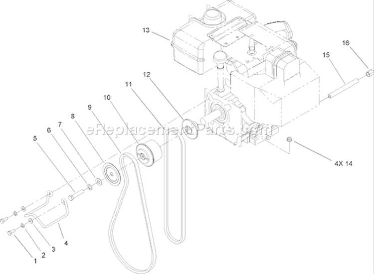 Engine Assembly Diagram and Parts List for 38632 240000001-240999999 - 2004 Toro Snow Blower