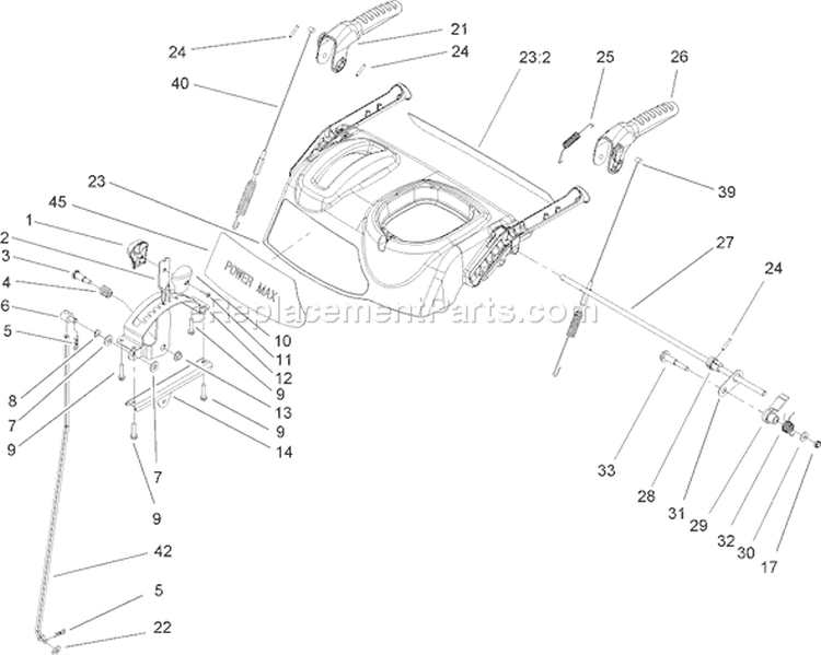 Page J Diagram and Parts List for 38610 240000001-240999999 - 2004 Toro Snow Blower