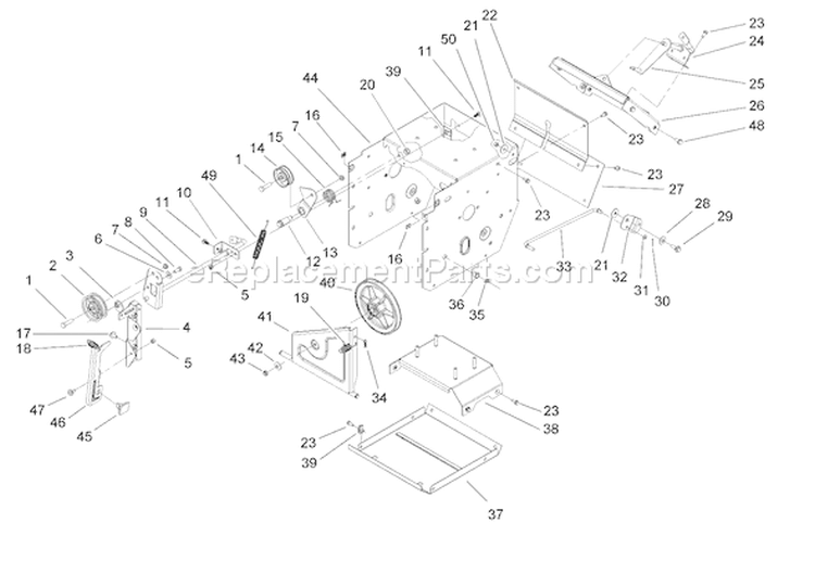 Page K Diagram and Parts List for 38621 250000001-250999999 - 2005 Toro Snow Blower
