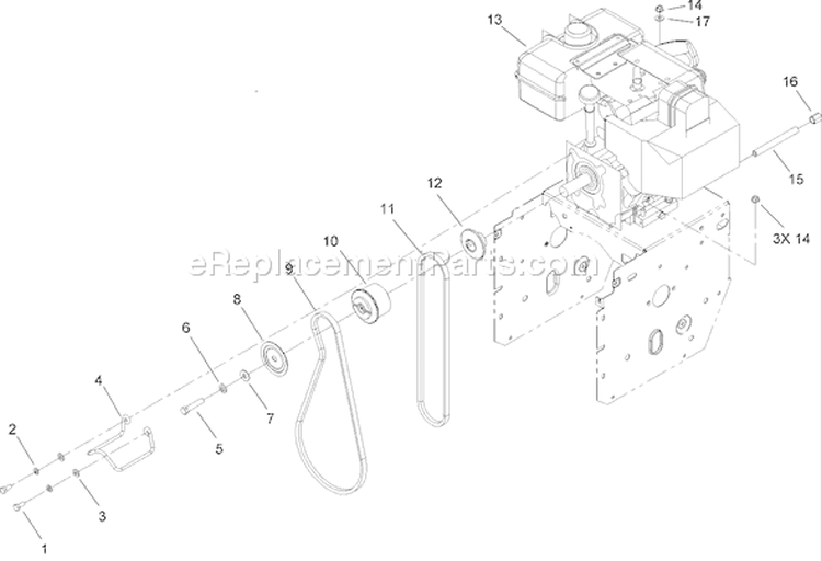 Engine Assembly Diagram and Parts List for 38635 270000001-270999999 - 2007 Toro Snow Blower