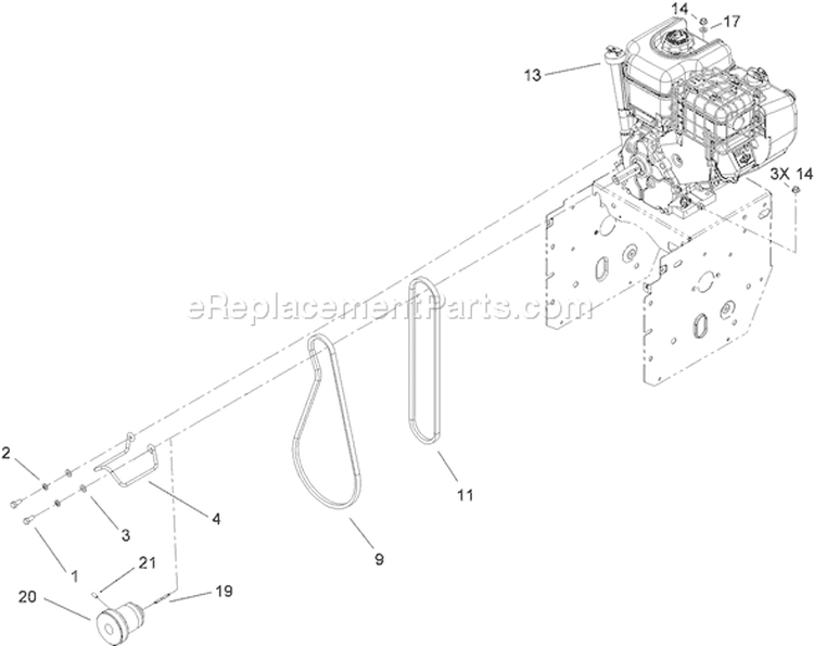 Engine Assembly Diagram and Parts List for 38637 310000001-310999999 - 2010 Toro Snow Blower
