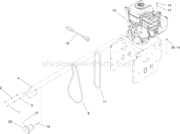 Engine Assembly Diagram and Parts List for 38639C 280000001-280999999 - 2008 Toro Snow Blower