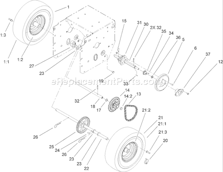 Page C Diagram and Parts List for 38610 270000001-270999999 - 2007 Toro Snow Blower