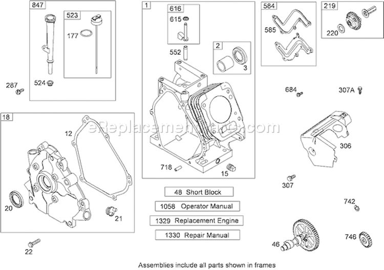 Cylinder Assembly Diagram and Parts List for 38629C 290000001-290999999 - 2009 Toro Snow Blower