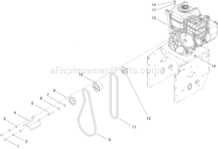 Engine Assembly Diagram and Parts List for 38639 310000001-310999999 - 2010 Toro Snow Blower