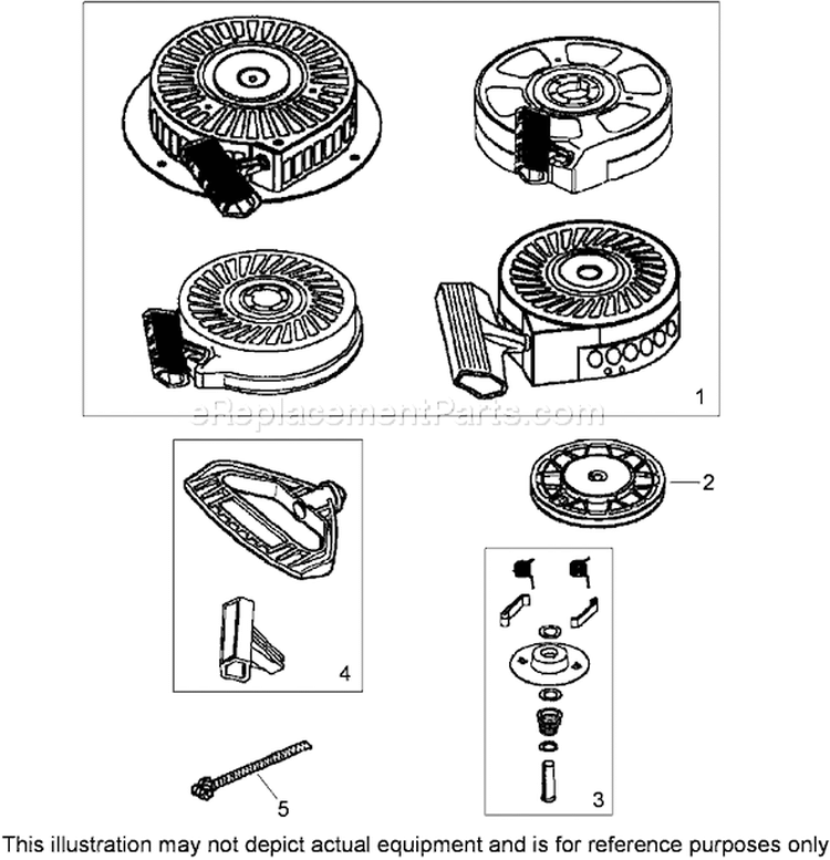 Recoil Starter Assembly Diagram and Parts List for 38640 290000001-290999999 - 2009 Toro Snow Blower