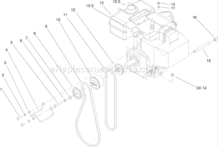 Engine Assembly Diagram and Parts List for 38641 250000001-250999999 - 2005 Toro Snow Blower