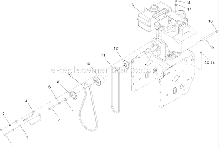 Engine Assembly Diagram and Parts List for 38641 270000001-270999999 - 2007 Toro Snow Blower