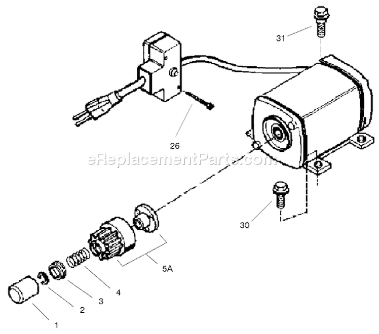 Electric Starter Diagram and Parts List for 38645 240000001-240999999 - 2004 Toro Snow Blower