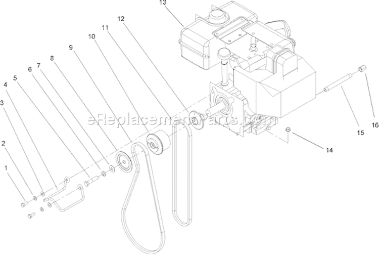 Engine Assembly Diagram and Parts List for 38645 240000001-240999999 - 2004 Toro Snow Blower