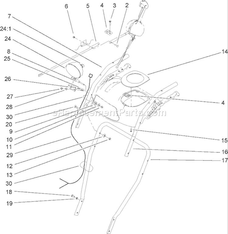 Page L Diagram and Parts List for 38650 260000001-260999999 - 2006 Toro Snow Blower