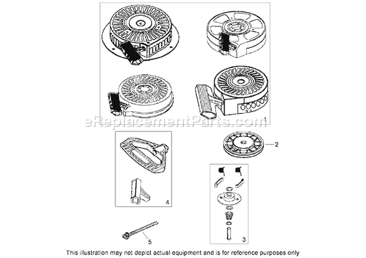 Recoil Starter Assembly Diagram and Parts List for 38650 280000001-280999999 - 2008 Toro Snow Blower