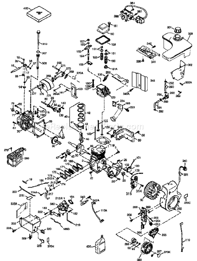 Page G Diagram and Parts List for 38652 240000001-240999999 - 2004 Toro Snow Blower