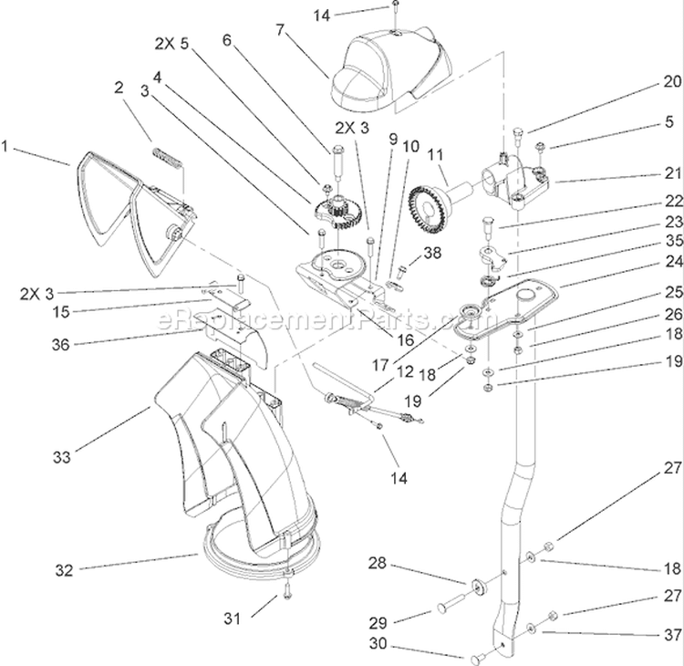 Chute Assembly Diagram and Parts List for 38650 280000001-280999999 - 2008 Toro Snow Blower