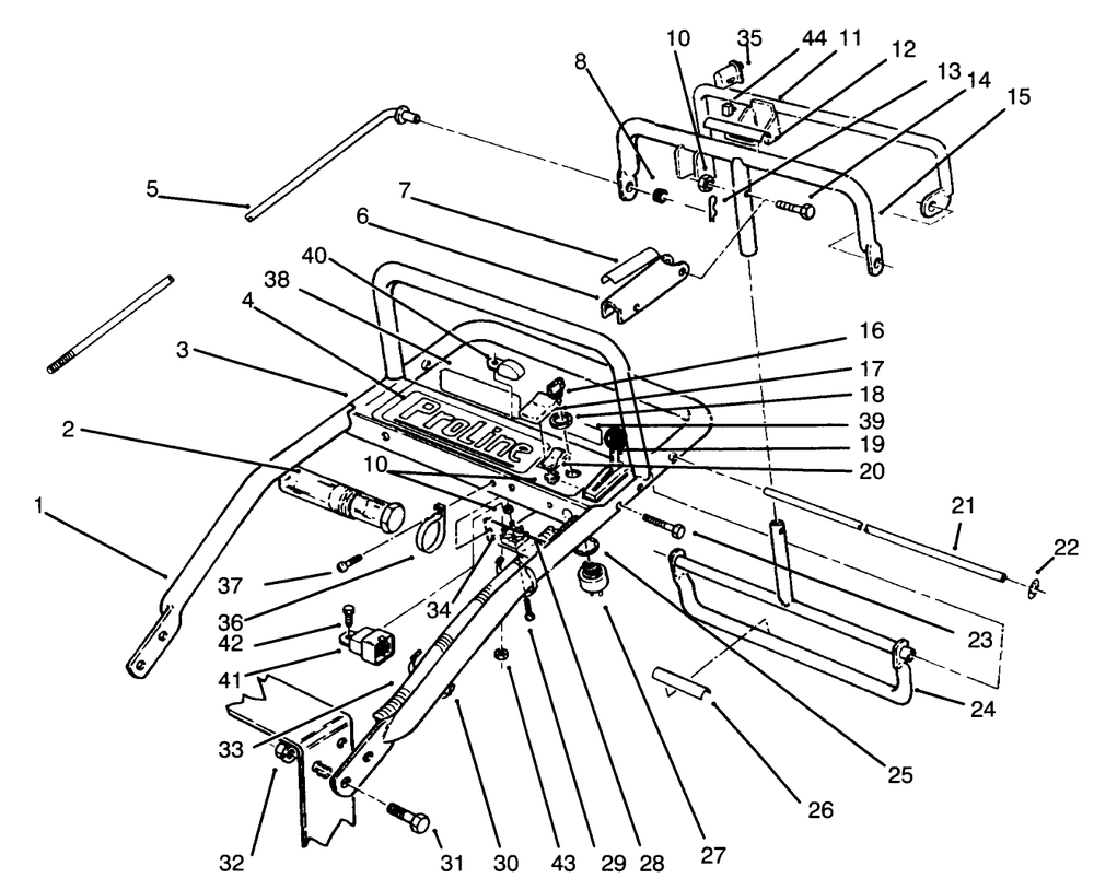 Handle Assembly Diagram and Parts List for 30166 590001 - 599999 Toro Lawn Tractor Accessories