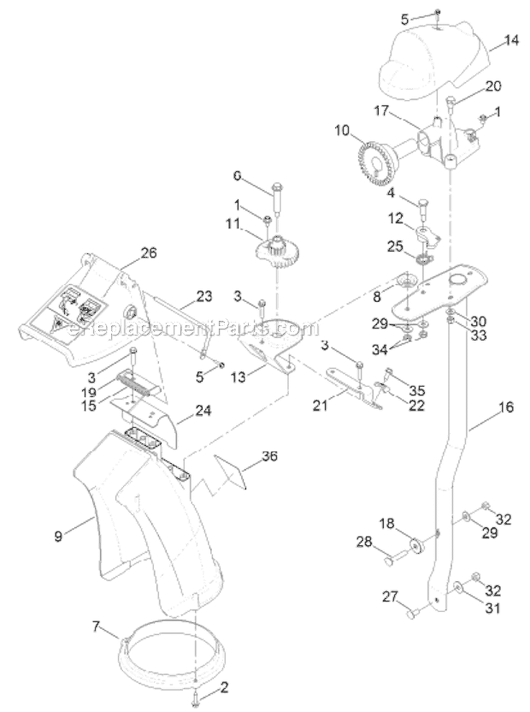 Chute Diagram and Parts List for 38660 313000001-313999999 - 2013 Toro Snow Blower