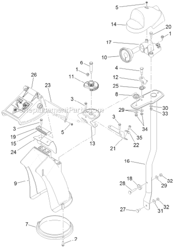 Chute Diagram and Parts List for 38663 312000001-312999999 - 2012 Toro Snow Blower