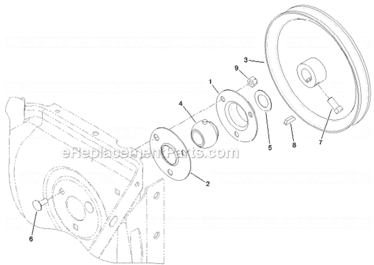 Impeller Diagram and Parts List for 38663 312000001-312999999 - 2012 Toro Snow Blower